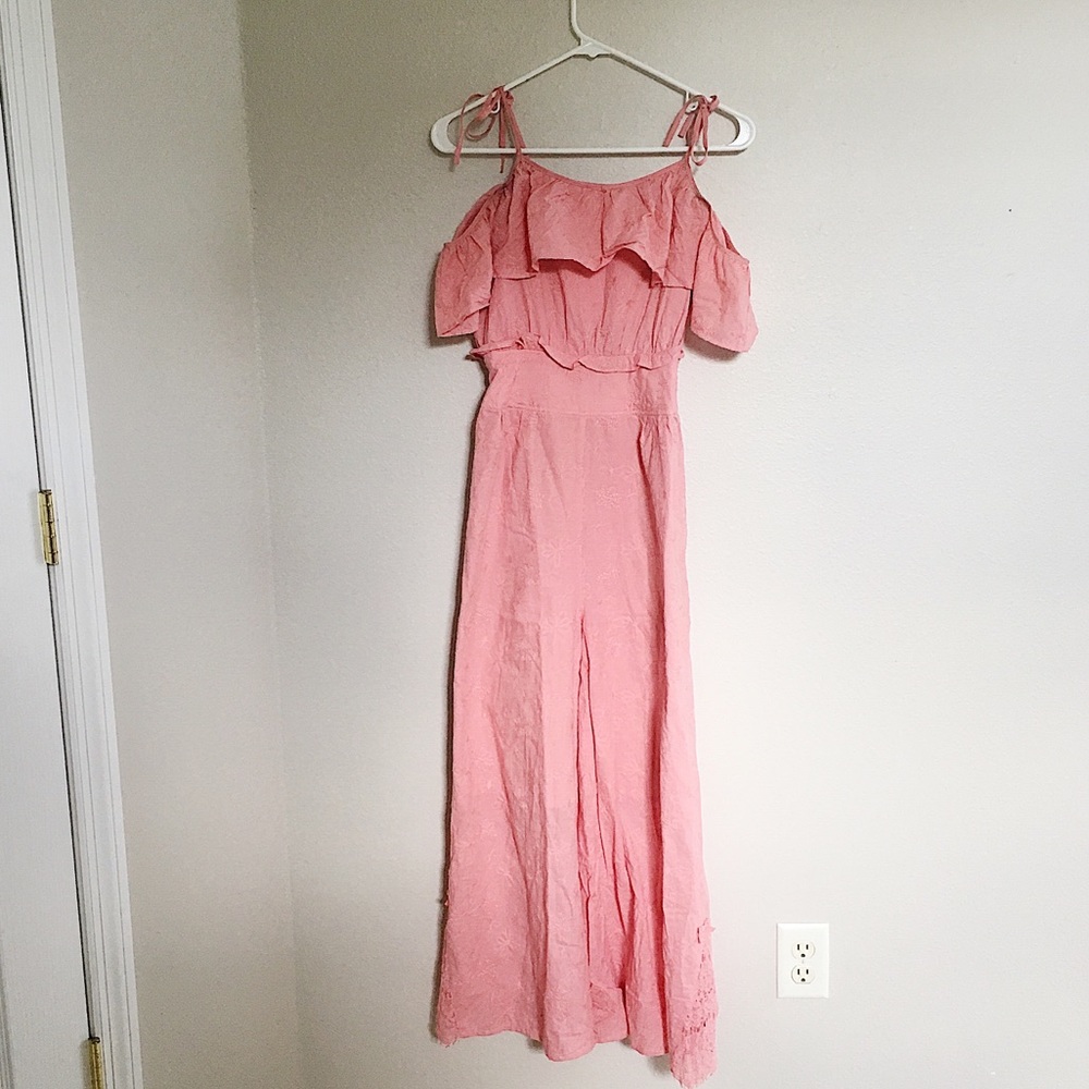 Floral pink romper